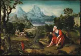 Flemish School 16th century, LANDSCAPE WITH THE PENITENT SAINT JEROME, Oil on panel