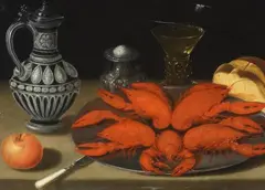 Gotthardt Wedig, STILL LIFE WITH CRABS, JUGG FROM WESTERWALD AND RUMMER, Oil on panel