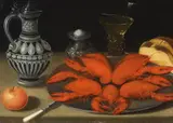 Gotthardt Wedig, STILL LIFE WITH CRABS, JUGG FROM WESTERWALD AND RUMMER, Oil on panel