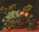 STILL LIFE WITH FRUIT BASKET by circle of Adriaen van Utrecht, Oil on canvas (relined), sold Nov 2010