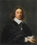 Cornelius Jonson (Janssens) van Ceulen, PORTRAIT OF A MAN WITH DOG, Oil on canvas (relined)