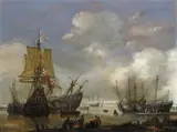 called Zeeman Reinier Nooms, DUTCH HARBOUR SCENE, Oil on panel