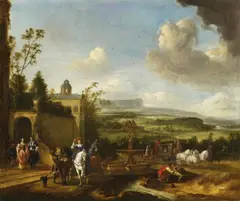 Pieter Wouwerman, DEPARTURE OF THE SHOOT, Oil on canvas (relined)