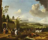 Pieter Wouwerman, DEPARTURE OF THE SHOOT, Oil on canvas (relined)