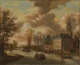 attributed to Jacobus Storck, NIJENRODE CASTLE IN BREUKELEN AT THE RIVER VECHT, Oil on canvas (relined)