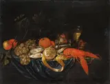 STILL LIFE WITH LOBSTER AND LEMON by circle of Cornelis de Heem, Oil on canvas (relined), sold Nov 2010