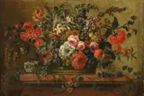 FLOWER STILL LIFE by Jean George Christian Coclers, Oil on canvas (relined), sold Nov 2010