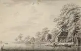 Netherlandish School 18th century, RIVER LANDSCAPE, Brush and grey ink