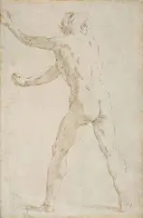 attributed to Francesco Novelli, MALE NUDE, Pen and brown ink