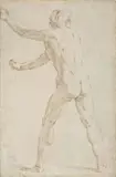 attributed to Francesco Novelli, MALE NUDE, Pen and brown ink