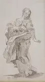 Venetian School 18th century, STUDY FOR THE VIRGIN OF THE ANNUNCIATION, Pen and grey ink and grey was