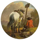 Johann Adam Klein, RESTING RIDER WITH HIS WHITE HORSE