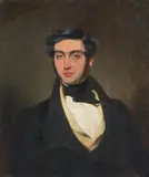 Ferdinand von Rayski, PORTRAIT OF A YOUNG MAN WITH YELLOW WAISTCOAT, Oil on canvas, mounted on hardboard