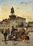 Adolf Echtler, AT A WELL IN VENICE, Oil on canvas