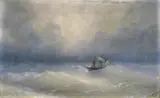 Iwan Konstantinowitsch Aivazovsky, SAILING SHIP ON STORMY SEA, Oil on canvas
