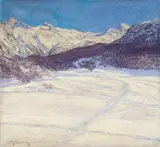 Max Clarenbach, WINTER LANDSCAPE NEAR ST. MORITZ WITH VIEW ON THE PIZ LANGUARD