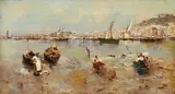Attilio Pratella, FISHERBOATS IN THE BAY OF NAPLES, Oil on panel