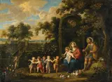 LANDSCAPE WITH THE HOLY FAMILY by Pieter van Avont, attributed to, and Abraham Govaerts, Oil on copper, sold Sep 2010