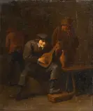 Joos van Craesbeeck, THREE PEASANTS IN A TAVERN, Oil on canvas