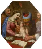 German School 17th century, PRESENTATION IN THE TEMPLE, Oil on copper