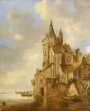 Netherlandish School 17th century, RIVERLANDSCAPE WITH CASTLE