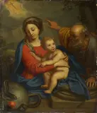 HOLY FAMILY by follower of Hans Rottenhammer, Oil on panel, sold Sep 2010