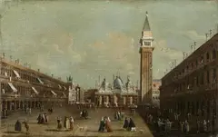 Venetian School, late 18th century, SAINT MARK´S SQUARE IN VENICE, Oil on canvas