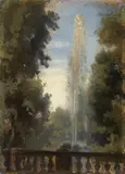Oswald Achenbach, A FOUNTAIN IN FRASCATI