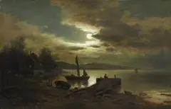 Fritz Chwala, SEA LANDSCAPE IN THE MOONLIGHT, Oil on canvas
