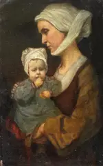 attributed to Willem Geets, MOTHER AND CHILD, Oil on canvas