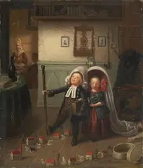 Johann Peter Hasenclever, THE CHILDREN OF THE CLERGYMAN, Oil on canvas, mounted on hardboard