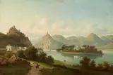 Eduard Hein, NONNENWERTH ABBEY, ROLANDSBOGEN AND THE DRACHENFELS, Oil on canvas