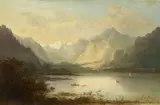 Heinrich Adolf Valentin Hoffmann, MOUNTAINOUS LANDSCAPE WITH SEA, Oil on canvas