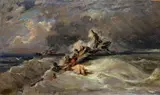 Eugène Isabey, STORMY SEA WITH SHIPWRECKED