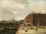 Federigo Moja, THE PIAZZETTA IN VENICE, Oil on canvas, mounted on wood