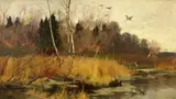 Friedrich Nath, SEA SHORE IN AUTUMN, Oil on canvas