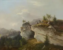 August Piepenhagen, MOUNTAINOUS LANDCAPE, Oil on canvas