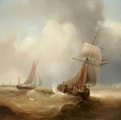 Henry Redmore, TWO SAILING BOATS, Oil on panel