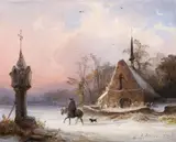 Caspar Scheuren, WINTER LANDSCAPE WITH CHAPEL