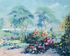 THE PROSPERING GARDEN by Maria Slavona, Oil on canvas, sold Sep 2010