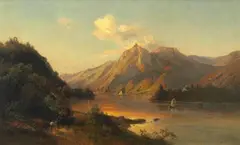 John Robinson Tait, NONNENWERTH AT THE DRACHENFELS WITH ROLANDSBOGEN, Oil on canvas
