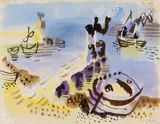 Eduard Bargheer, Boote im Hafen (Boats in the Harbour)