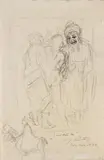 Lovis Corinth, Susanna und die beiden Alten (Susanna and the old Men), Graphite drawing on laid paper with the watermark "E.T"