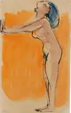 Emil Nolde, Stehender Frauenakt im Profil (Standing Female Nude in Profile)