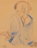 Rolf Nesch, Sitzendes Mädchen (Sitting Girl)