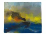Emil Nolde, Abendliches Meer und schwarzer Dampfer (Evening sea and black steamer)