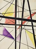 Dynamische Raumkonstruktion (Dynamic Spatial Construction) by Ljubow Sergejewna Popowa, Gouache on cardboard, sold Jun 2010