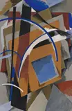 Raumdynamische Konstruktion (Spatial Dynamic Construction) by Ljubow Sergejewna Popowa, Gouache on gray wove paper, sold Jun 2010