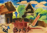 Karl Schmidt-Rottluff, Landschaft mit Karren (Landscape with cart)