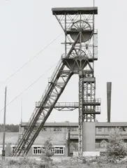 Bernd and Hilla Becher Hilla Becher Bernd Becher, SIÈGE LA HOUVE NO. 1, CREUTZWALD, LORRAINE, F. COLLIERY UNSER FRITZ 3, WANNE-EICKEL, D. UNTITLED COLLIERY KATHARINA, ESSEN, D., 4 photographs: ferrotyped gelatin silver prints on Agfa paper. Varying sizes from